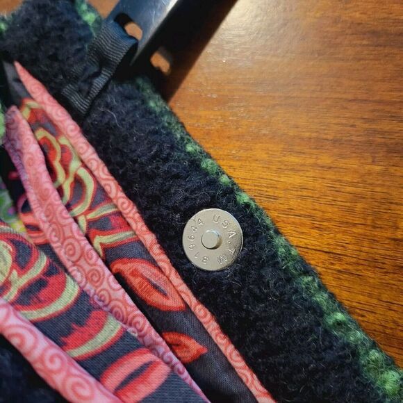 Rare USA TM 319644 Vintage Y2K Knit Felt Multi - Melamine Handle Bag Hippie Boho - Picture 3 of 10